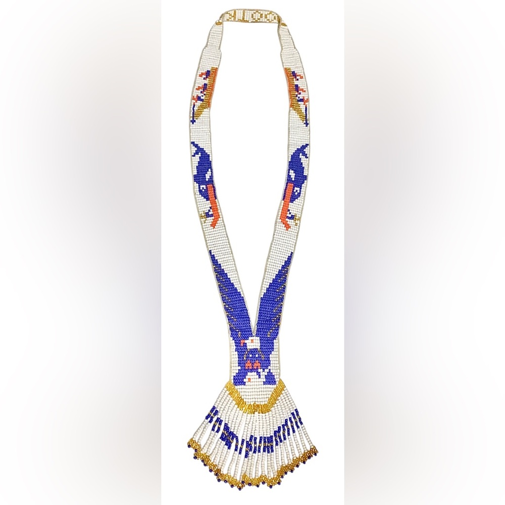 Vintage NOOTKA First Nations Indigenous Glass Beaded Sash Necklace